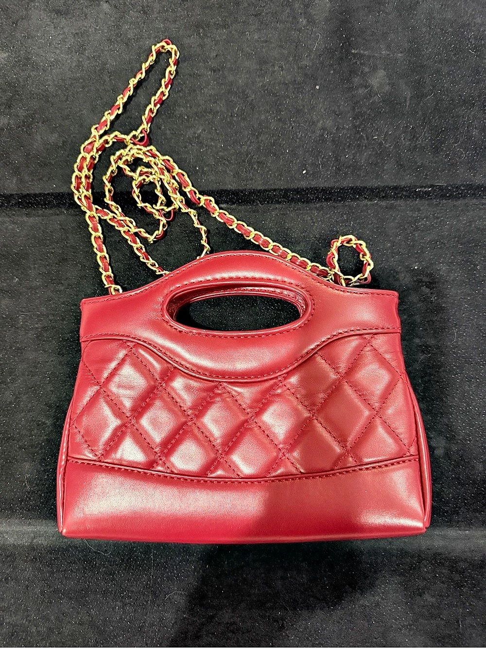 Chanel Mini Coco Top Handle cross body Bag in Maroon - Picture 8 of 12